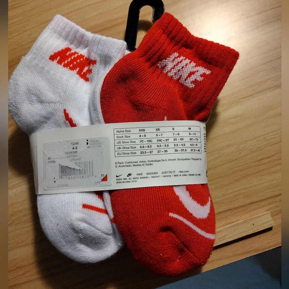 Nike Cushioned 6 Pair Ankle Multi-Pack Socks YTH 7C-10C NWT